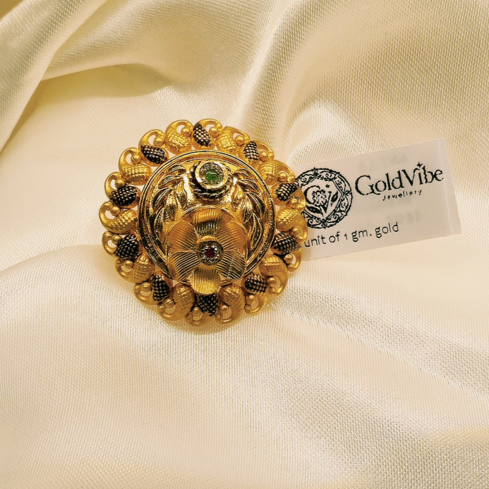 Antique Zircon Ring — rings in pure 24-carat gold forming by GoldVibe Jewellery